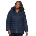 Plus Size Zeroxposur Taylor Faux-fur Trim Puffer Jacket, Women's, Size: 1xl, Dawn Heather