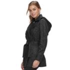 Women's D.e.t.a.i.l.s Hooded Double-breasted Fleece Jacket, Size: Xl, Black