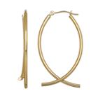 Everlasting Gold 14k Gold Crisscross Tube Hoop Earrings, Women's