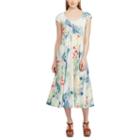 Women's Chaps Floral Fit & Flare Dress, Size: Medium, Pink Ovrfl