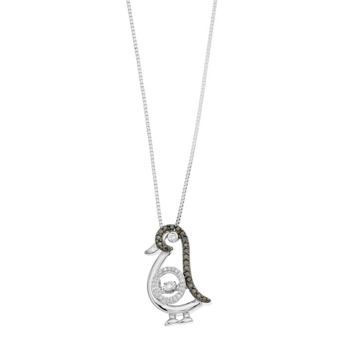 Sterling Silver Diamond Accent Bird Pendant Necklace, Women's, Size: 18, White