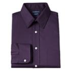 Men's Croft & Barrow&reg; Classic Fit Solid Broadcloth Wrinkle-resistant Point-collar Dress Shirt, Size: 17-34/35, Purple