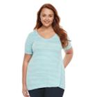 Plus Size Apt. 9&reg; Essential V-neck Tee, Women's, Size: 4xl, Turquoise/blue (turq/aqua)