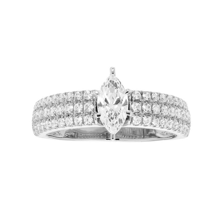 14k Gold 1 Carat T.w. Igl Certified Diamond Marquise Cut Engagement Ring, Women's, Size: 8.50, White