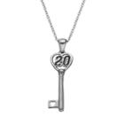 Insignia Collection Nascar Matt Kenseth 20 Stainless Steel Key Pendant Necklace, Women's, Size: 18, Grey