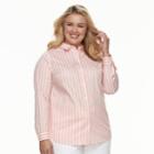 Plus Size Croft & Barrow&reg; Button Front Top, Women's, Size: 2xl, Med Pink