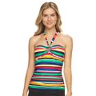 Women's Chaps Striped Halterkini Top, Size: 10, Ovrfl Oth