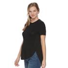 Maternity A:glow Solid Side-slit Crewneck Tee, Women's, Size: Xl-mat, Black