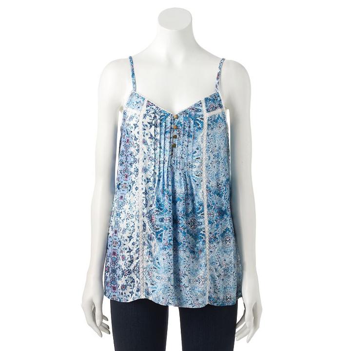 Women's Sonoma Goods For Life&trade; Pintuck Camisole, Size: Xxl, Light Blue