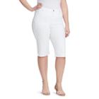 Plus Size Gloria Vanderbilt Amanda Embellished Skimmer Capris, Women's, Size: 18 W, White