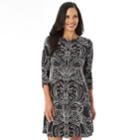 Women's Apt. 9&reg; Print Swing Dress, Size: Regular, Black Floral