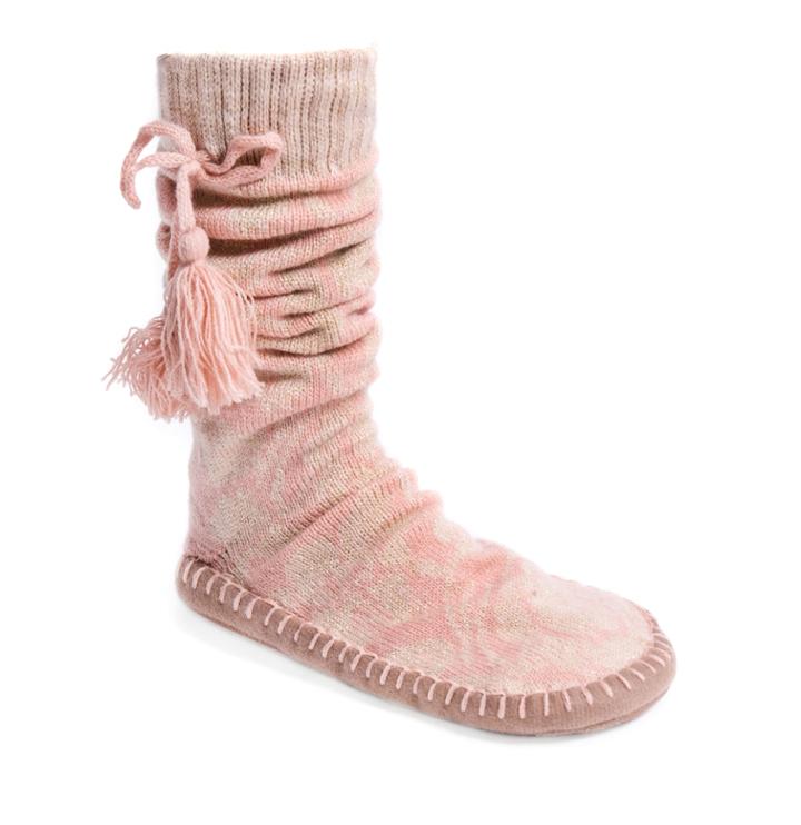 Women's Muk Luks Pom Pom Slipper Socks, Size: S-m, Light Pink