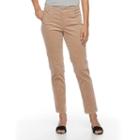 Petite Croft & Barrow&reg; Tummy-slimming Straight-leg Corduroy Pants, Women's, Size: 10, Med Grey