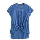 Girls 7-16 Dj & Juju Twist Front Tee With Necklace, Size: Xl, Blue