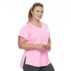 Plus Size Tek Gear&reg; Space-dyed Performance Base Layer Tee, Women's, Size: 1xl, Med Pink