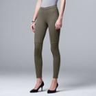 Women's Simply Vera Vera Wang Denim Moto Leggings, Size: Xl, Lt Green