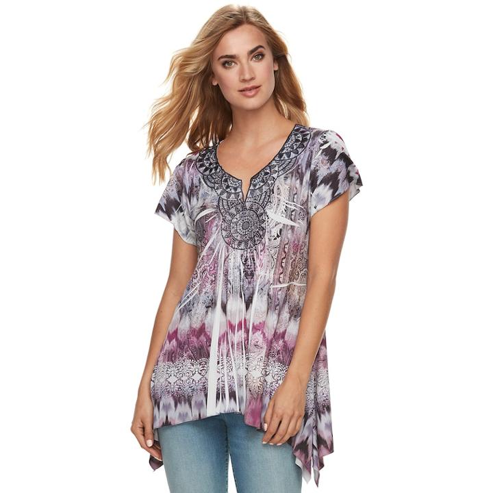 Women's World Unity Crochet Medallion Top, Size: Xl, Brown
