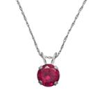 10k White Gold Lab-created Ruby Pendant, Women's, Size: 18, Red
