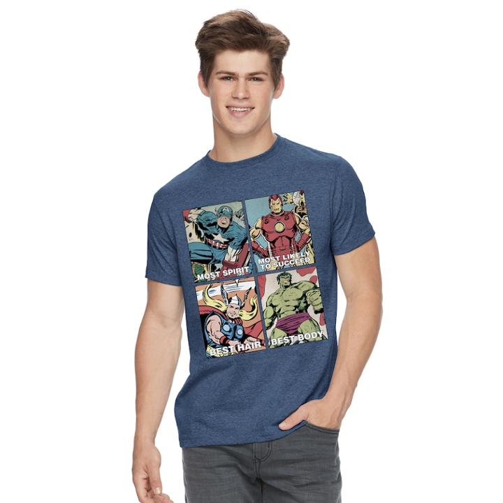 Men's Marvel Comics Super Group Tee, Size: Large, Brt Blue