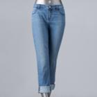 Women's Simply Vera Vera Wang Roll Cuff Capri, Size: 10, Dark Blue