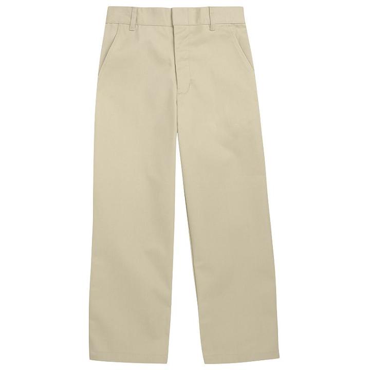 Boys 8-20 French Toast School Uniform Modern-fit Double-knee Flat-front Pants, Boy's, Size: 18, Beig/green (beig/khaki)