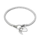 Dovetail Cubic Zirconia Faith Love Angel Wing & Heart Charm Tennis Bracelet, Women's, White