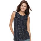 Women's Sonoma Goods For Life&trade; Fringe Tank, Size: Small, Blue (navy)