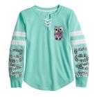 Girls 7-16 & Plus Size Miss Chievous Lace Up Sequined Graphic Sweatshirt, Size: M Plus, Brt Green