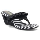 New York Transit Vital Moment Women's Wedge Sandals, Size: 10 Wide, Black
