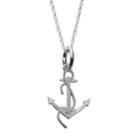 Logoart Sterling Silver Delta Gamma Sorority Anchor Pendant Necklace, Women's, Size: 18, Grey