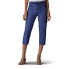 Women's Lee Margeaux Poplin Comfort Waist Pull-on Capris, Size: 18 Avg/reg, Dark Blue