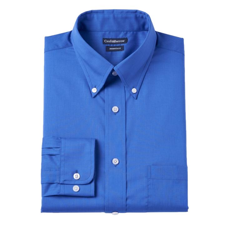 Big & Tall Croft & Barrow Button-down Dress Shirt, Men's, Size: 18 36/7b, Blue (navy)