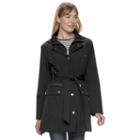 Women's Tower By London Fog Hooded Rain Jacket, Size: Xl, Black