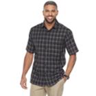 Men's Haggar Classic-fit Plaid Easy-care Button-down Shirt, Size: Xxl, Black