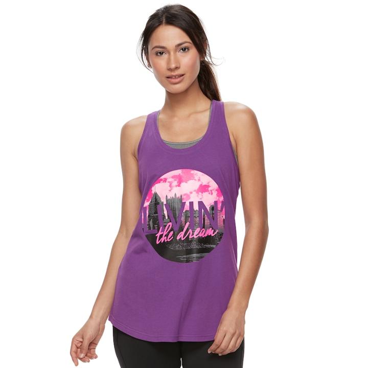 Women's Tek Gear&reg; Dry Tek Graphic Tank Top, Size: Small, Brt Purple
