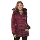 Women's Apt. 9&reg; Hooded Puffer Jacket, Size: Large, Dark Red