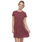 Juniors' Love, Fire Space-dye Ribbed Tee Dress, Teens, Size: Large, Dark Red