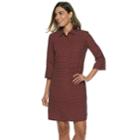 Women's Dana Buchman Hidden Placket Shirt Dress, Size: Xs, Dark Pink
