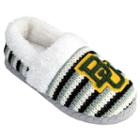 Women's Baylor Bears Striped Sweater Slipers, Size: Small, White Oth