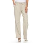 Women's Croft & Barrow&reg; Striped Linen-blend Pull-on Pants, Size: Xl, Lt Beige
