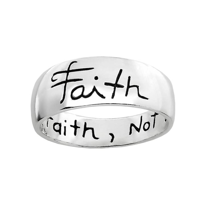 Primrose Sterling Silver Live By Faith, Not By Sight Ring, Women's, Size: 7, Grey