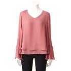 Women's Lc Lauren Conrad Layered Top, Size: Large, Med Pink