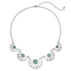 Blue Graduated Fan Necklace, Women's, Light Blue