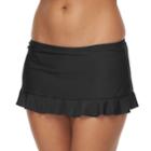 Mix And Match Ruffled Skirtini Bottoms, Size: Small, Black
