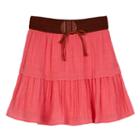 Girls 7-16 Iz Amy Byer Belted Tiered Gauze Skirt, Girl's, Size: Large, Lt Orange
