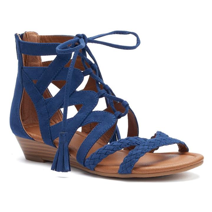 Sonoma Goods For Life&trade; Salinda Women's Wedge Sandals, Size: Medium (8.5), Blue (navy)