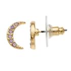 Lc Lauren Conrad Pink Simulated Crystal Nickel Free Moon Stud Earrings, Women's