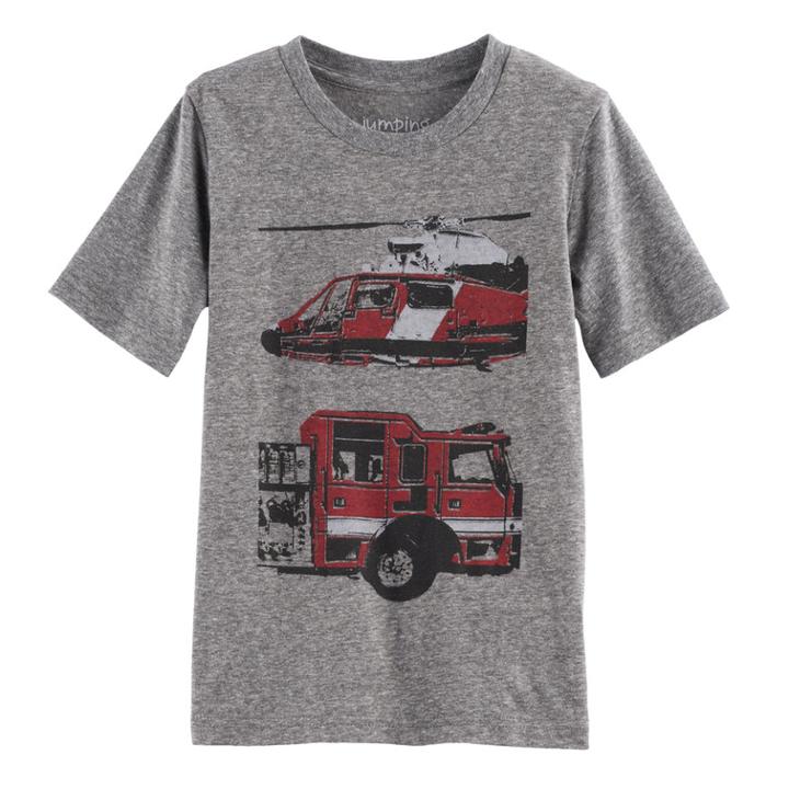 Boys 4-10 Jumping Beans&reg; Fire Truck & Helicopter Graphic Tee, Size: 5, Grey