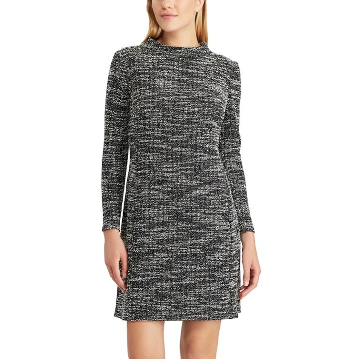 Women's Chaps Boucle Sweater Dress, Size: 10, Black