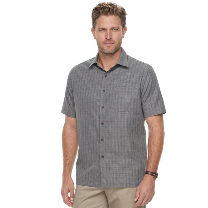 Men's Croft & Barrow Microfiber Button-down Shirt, Size: Xxl, Dark Grey